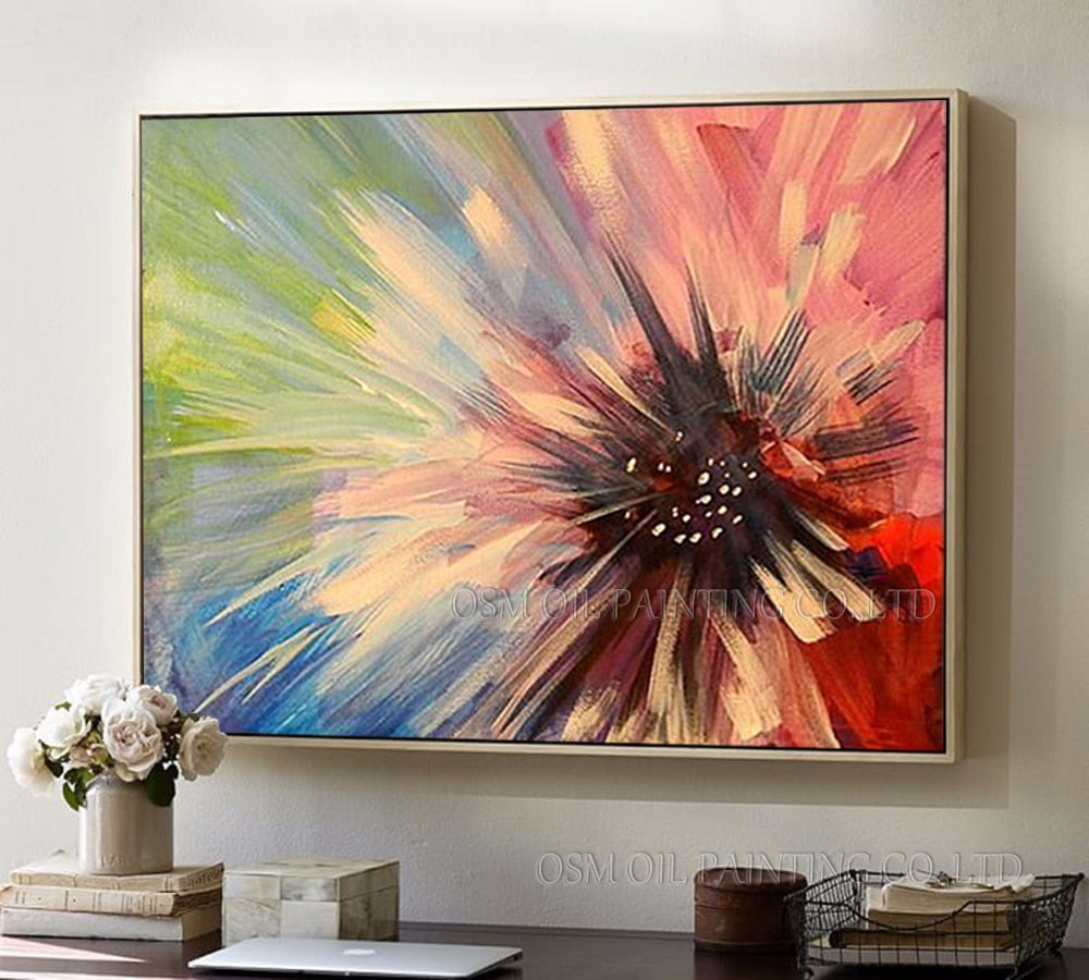 Professional Artist Handmade High Quality Colorful Abstract Flower Oil Painting on Canvas Handmade Unframed Floral Oil Painting - SallyHomey Life's Beautiful