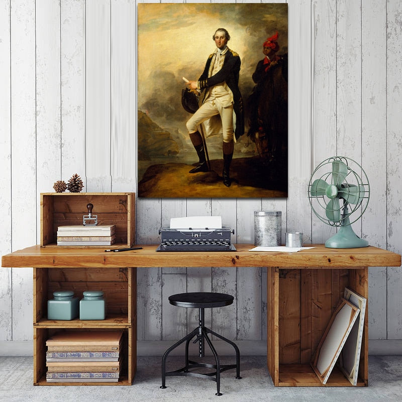 Posters and Prints Wall Art Canvas Painting, George Washington Portrait Poster Wall Art Decorative Pictures For Living Room Wall - SallyHomey Life's Beautiful