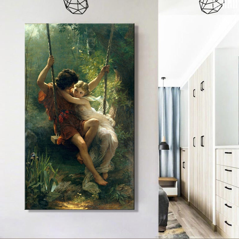 France Painter Pierre Auguste Cot's Springtime Posters Print on Canvas - SallyHomey Life's Beautiful