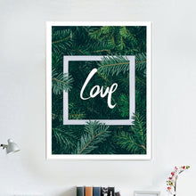 Load image into Gallery viewer, Cypress Leaf Tropical Plant Creative Love Wall Art Canvas Painting Nordic Posters And Prints Wall Pictures For Living Room Decor - SallyHomey Life&#39;s Beautiful