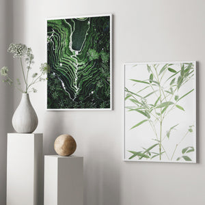 Green Terraced Field Bamboo Abstract Girl Wall Art Canvas Painting Nordic Posters And Prints Wall Pictures For Living Room Decor - SallyHomey Life's Beautiful