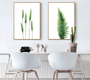 Watercolor Plants Leaves Flower Poster Wall Art Canvas Prints Minimalist Painting Nordic Wall Pictures for Livng Room Home Decor - SallyHomey Life's Beautiful