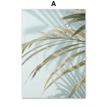 Load image into Gallery viewer, Palm Leaf White Flower Quotes Landscape Wall Art Canvas Painting Nordic Posters And Prints Wall Pictures For Living Room Decor - SallyHomey Life&#39;s Beautiful