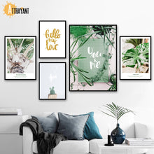 Load image into Gallery viewer, Tropical Cactus Big Leaf Monstera Quotes Wall Art Canvas Painting Nordic Posters And Prints Wall Pictures For Living Room Decor - SallyHomey Life&#39;s Beautiful