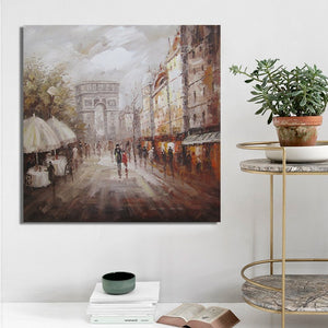 Posters and Print Wall Art Canvas Painting, Modern Abstract Arc de Triomphe Landscape Decorative Paintings for Living Room Decor - SallyHomey Life's Beautiful