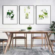Load image into Gallery viewer, Nordic Minimalism Posters and Prints Wall Art Canvas Painting Animals Pictures Wall Green Decoration for Living Room Frameless - SallyHomey Life&#39;s Beautiful