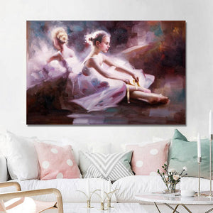 Modern Abstract Art Posters and Prints on Canvas Wall Art Oil Painting Abstract Ballerina Decorative Paintings for Living Room - SallyHomey Life's Beautiful