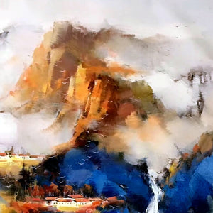 100% Hand Painted Abstract Lanscape Oil Painting On Canvas Wall Art Frameless Picture Decoration For Live Room Home Decor Gift