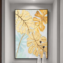 Load image into Gallery viewer, 100% Hand Painted Abstract Gold Leaf Art Painting On Canvas Wall Art Wall Adornment Pictures Painting For Live Room Home Decor