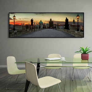 70x210cm Large Size Wall Art Canvas Painting City Landscape - SallyHomey Life's Beautiful