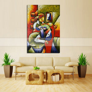 World famous Oil Painting Abstract Portrait Lady By Pablo Picasso Wall Picture 100% Handmade Home Wall Decor Unique Gift - SallyHomey Life's Beautiful