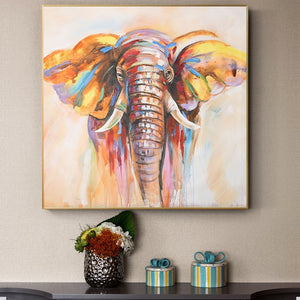 Modern Abstract Oil Painting Print on Canvas Wall Art Posters Decorative Watercolor Elephant Pictures for Living Room Frameless - SallyHomey Life's Beautiful