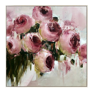 100% Hand Painted Abstract Pink Flower Painting On Canvas Wall Art Frameless Picture Decoration For Living Room Home Decor Gift