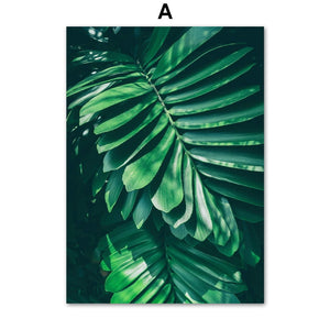 Green Big Scale Monstera Fern Leaf Wall Art Canvas Painting Nordic Posters And Prints Wall Pictures For Living Room Home Decor - SallyHomey Life's Beautiful