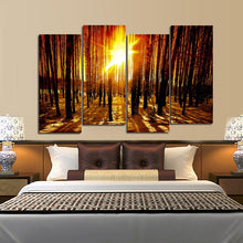 Load image into Gallery viewer, Modern Landscape Posters and Prints Wall Art Canvas Painting 4pcs Forest Sunrise Decorative Pictures for Living Room Home Decor - SallyHomey Life&#39;s Beautiful
