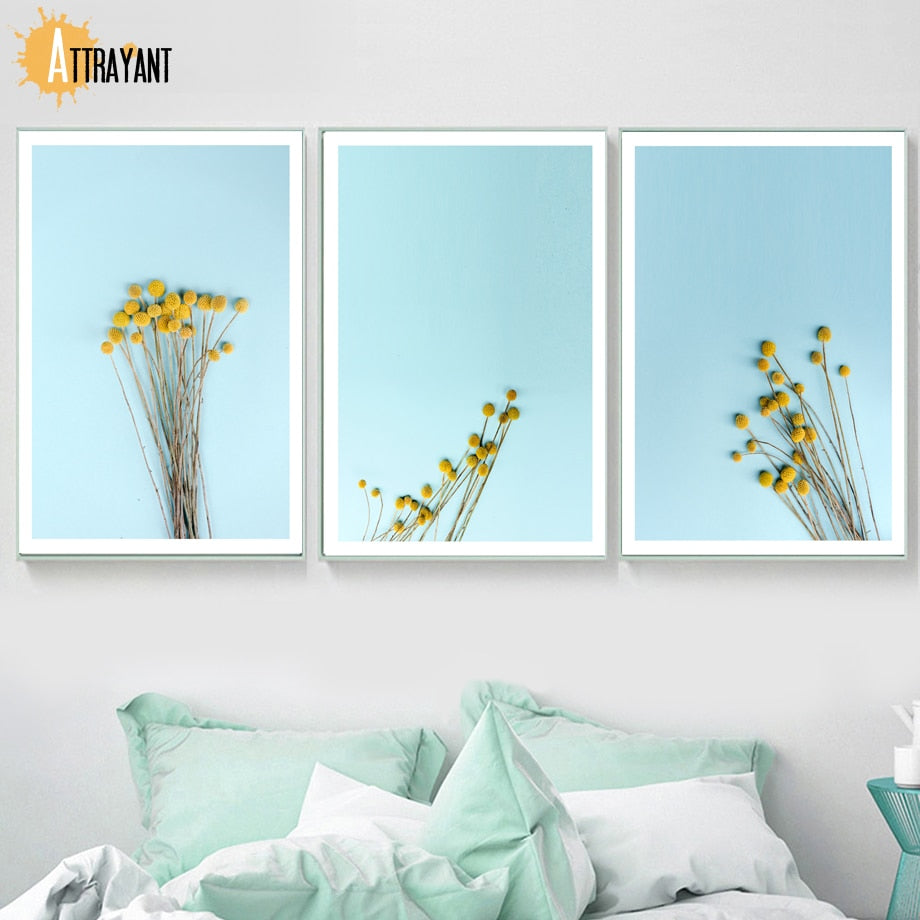 Yellow Flower Wall Art Print Canvas Painting Nordic Posters And Prints Wall Pictures For Living Room Scandinavian Home Decor - SallyHomey Life's Beautiful
