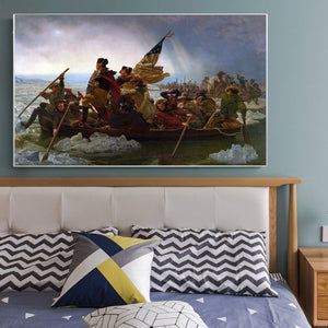 Washington Crossing the Delaware by Emanuel Leutze 1851, World Famous Painting Poster Print on Canvas Wall Art Pictures for Room - SallyHomey Life's Beautiful