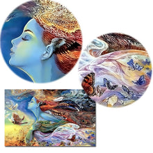 Load image into Gallery viewer, Modern Abstract Art Posters Print on Canvas Wall Art Painting Dreamlike Girl with Flowers and Birds Decorative Pictures for Room - SallyHomey Life&#39;s Beautiful