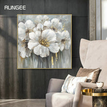 Load image into Gallery viewer, 100% Hand Painted Abstract White Flower Painting On Canvas Wall Art Frameless Picture Decoration For Live Room Home Decor Gift