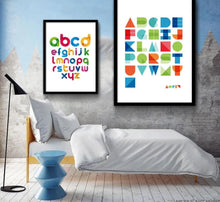 Load image into Gallery viewer, Geometric ABC Alphabet Art Canvas Poster Minimalist Print Modern Nursery Picture Home Children Room Decoration - SallyHomey Life&#39;s Beautiful