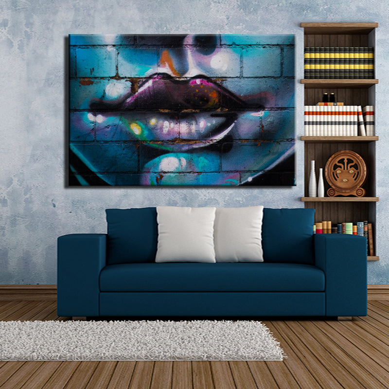 Contemporary Canvas Graffiti Poster Lip Graffiti Wall Art 