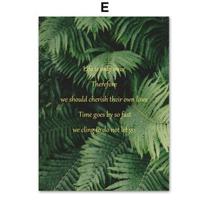 Cactus Monstera Fern Leaves Horse Quotes Wall Art Canvas Painting Nordic Posters And Prints Wall Pictures For Living Room Decor - SallyHomey Life's Beautiful