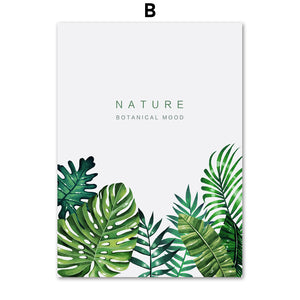 Nature Tropical Monstera Fresh Leaf Plant Wall Art Canvas Painting Nordic Posters And Prints Wall Pictures For Living Room Decor - SallyHomey Life's Beautiful