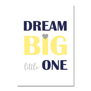 Children Poster Navy Blue Yellow Minimalist Wall Art Canvas Print Painting Decorative Picture Nordic Kid Baby Bedroom Decoration - SallyHomey Life's Beautiful