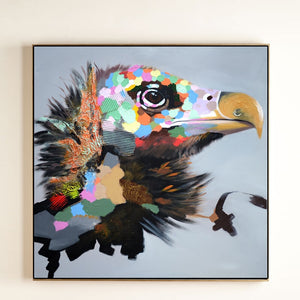 100% Hand Painted Abstract Eagle Head Oil Painting On Canvas Wall Art Frameless Picture Decoration For Live Room Home Decor Gift