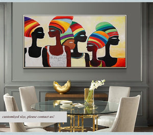 African art painting figure acrylic Abstract hand painted canvas oil paintings interior decoration large one piece paintings - SallyHomey Life's Beautiful