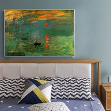 Load image into Gallery viewer, Claude Monet&#39;s Impression Sunrise Posters and Prints on Canvas Wall Art Painting Classic Famous Painting for Living Room Decor - SallyHomey Life&#39;s Beautiful