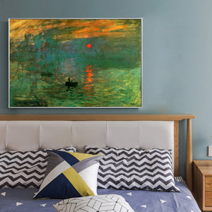 Claude Monet's Impression Sunrise Posters and Prints on Canvas Wall Art Painting Classic Famous Painting for Living Room Decor - SallyHomey Life's Beautiful