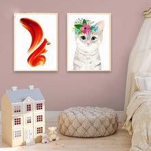 Load image into Gallery viewer, Modern Abstract Animal Posters and Prints Wall Art Canvas Printing Monkey, Cat and Squirrel Pictures For Kids Bedroom Home Decor - SallyHomey Life&#39;s Beautiful