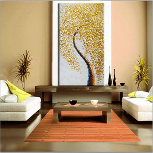 Canvas Prints Wall Art - Large Size Poster Modern Abstract Gold Money Tree Prints On Canvas For Living Room Home Decor No Frame - SallyHomey Life's Beautiful