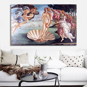 Classic Famous Painting Botticelli's Birth of Venus Poster Print on Canvas Wall Art Painting for Living Room Home Decor No Frame - SallyHomey Life's Beautiful