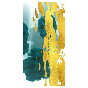 100% Hand Painted Abstract Green Golden Oil Painting On Canvas Wall Art Wall Adornment Picture Painting For Live Room Home Decor