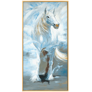 100% Hand Painted Galloping White Horse Oil Painting On Canvas Wall Art Wall Adornment Picture Painting For Live Room Home Decor