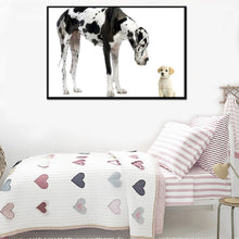 Load image into Gallery viewer, Modern Pet Dogs Posters and Prints Wall Art Canvas Painting The Great Dane and Cute Little Dog Pictures for Room Wall Decoration - SallyHomey Life&#39;s Beautiful