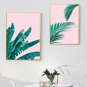 Tropical Palm Leaf  Banana leaf Quote Wall Art Canvas Painting Nordic Posters And Prints Wall Pictures For Living Room Decor - SallyHomey Life's Beautiful