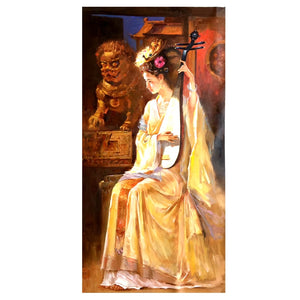 100% Hand Painted Classical Woman Art Oil Painting On Canvas Wall Art Frameless Picture Decoration For Live Room Home Decor Gift