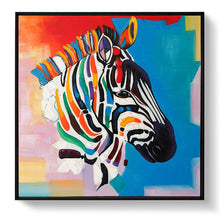 Load image into Gallery viewer, 100% Hand Painted Colorful Zebra Head Art Oil Painting On Canvas Wall Art Frameless Picture Decoration For Live Room Home Decor