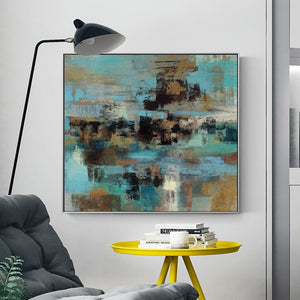 Jewelry Blue Canvas Painting Posters and Prints Modern Abstract Oil Painting Wall Art Pictures for  Living Room Home Decoracion - SallyHomey Life's Beautiful