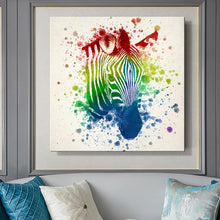 Load image into Gallery viewer, Modern Abstract Oil Painting on Canvas Art Posters and Prints Wall Art Decor Watercolor Zebra Head Pictures for Living Room Wall - SallyHomey Life&#39;s Beautiful