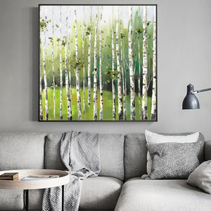 Modern Trees Posters and Prints Wall Art Canvas Painting Abstract Birch Forest Decorative Painting Picture for Living Room Decor - SallyHomey Life's Beautiful