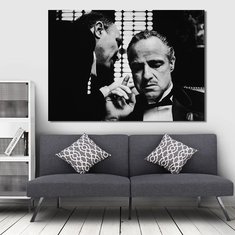 Modern Movie Posters and Prints Wall Art Canvas Painting arlon Brando Godfather Decorative Pictures for Living Room Home Decor - SallyHomey Life's Beautiful