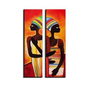 Acrylic african woman painting abstraite modern figure painting vertical handmade decoration oil paintings for living room wall - SallyHomey Life's Beautiful