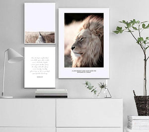 Wall Art Canvas Nordic Poster Print Lion Animal Landscape Painting Decorative Picture for Living Room Scandinavian Home Decor - SallyHomey Life's Beautiful