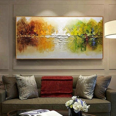 Painting knife painting oil painting, abstract on canvas 100% manual art modern art living room wall decoration - SallyHomey Life's Beautiful
