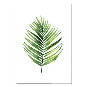 Scandinavian Watercolor Leaf Canvas Nordic Posters and Prints Green Plant Wall Art Painting Decorative Picture Modern Home Decor - SallyHomey Life's Beautiful