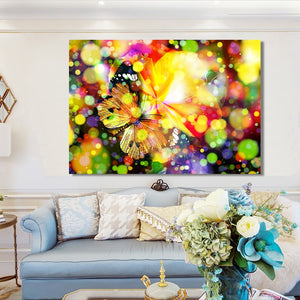 Modern Posters and Prints Wall Art Canvas Painting Multicolored Dreamy Butterfly Decorative Pictures for Living Room Home Decor - SallyHomey Life's Beautiful